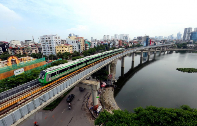 Dự án đường sắt Cát Linh - Hà Đông chính thức được bàn giao, đưa vào vận hành khai thác thương mại. Ảnh: Huy Hùng/TTXVN.