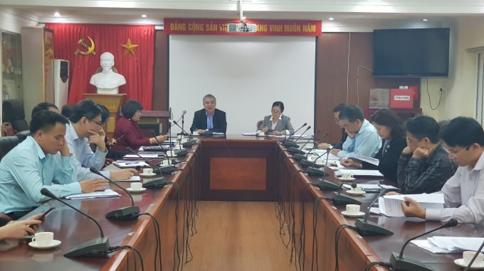 Khối các đơn vị sự nghiệp kinh tế Bộ NN-PTNT kiểm tra làm việc tại Viện Quy hoạch thiết kế nông nghiệp sáng 21/10. Ảnh: Lê Tuấn.