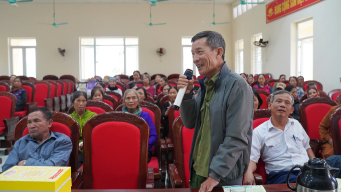 Các buổi tập huấn do Trung tâm Chăm sóc phục vụ Nông dân Việt Nam nhận được sự quan tâm, tham gia và đóng góp ý kiến nhiệt tình từ bà con. Ảnh: Tiến Nông.