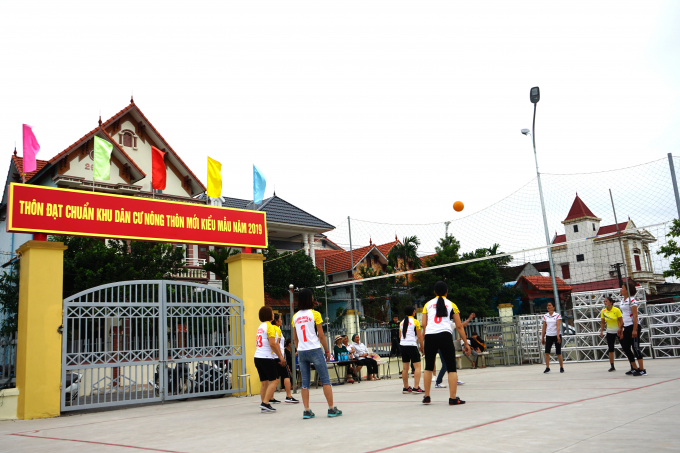 Phong trào tập luyện thể dục thể thao của người dân Tầm Tang. Ảnh: Hoàng Dân.