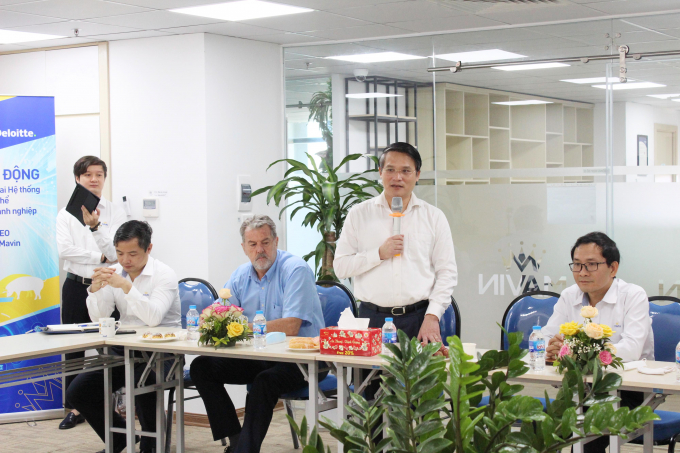 Ông Đào Mạnh Lương, Tổng Giám đốc Tập đoàn Mavin cho biết, đơn vị bắt đầu hái quả ngọt từ các Dự án ERP chuyển đối số. Ảnh: Toan Vũ.
