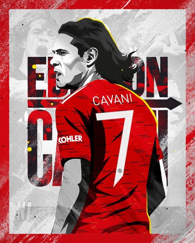Edinson Cavani là chủ nhân áo số 7 biểu tượng tại Man United. Ảnh: Man United.