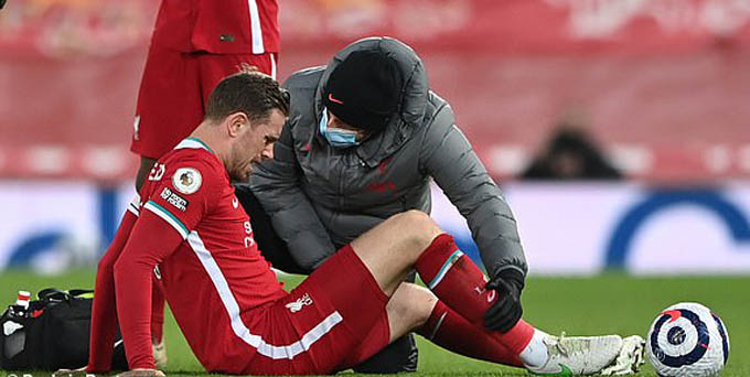 Jordan Henderson dính chấn thương. Ảnh: Dailymail.