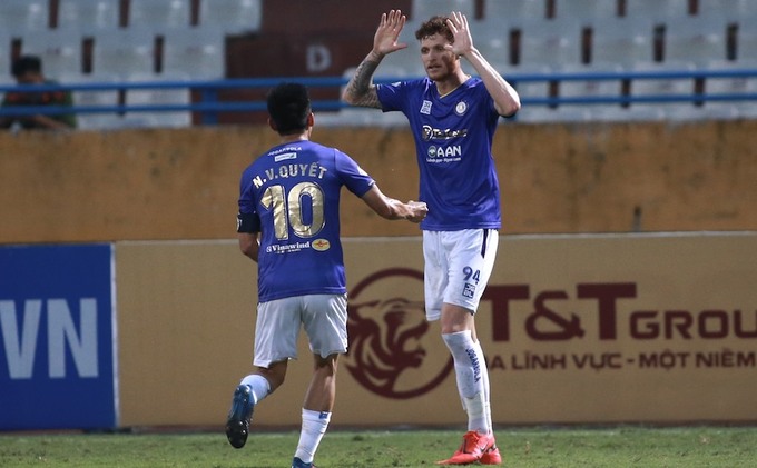 Geovane giúp Hà Nội FC giành thắng lợi quan trọng. Ảnh: VnExpress.