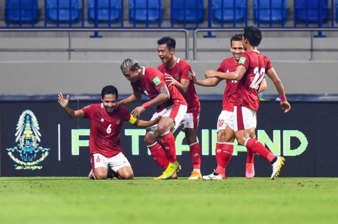 Evan Dimas san bằng tỷ số cho ĐT Indonesia. 