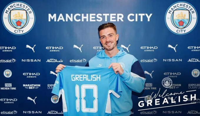 Jack Grealish mang áo số 10 tại Etihad. Ảnh: Man City.