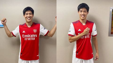 Takehiro Tomiyasu là tân binh đáng chú ý của Arsenal. Ảnh: Express.
