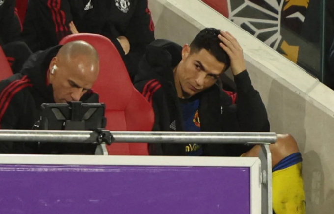 Cristiano Ronaldo không có cơ hội ghi bàn trong trận gặp Brentford. 