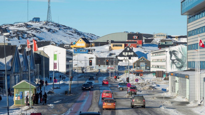 Thủ đô Nuuk, nơi có 1/3 dân số Greenland sinh sống. Ảnh: Getty Images.