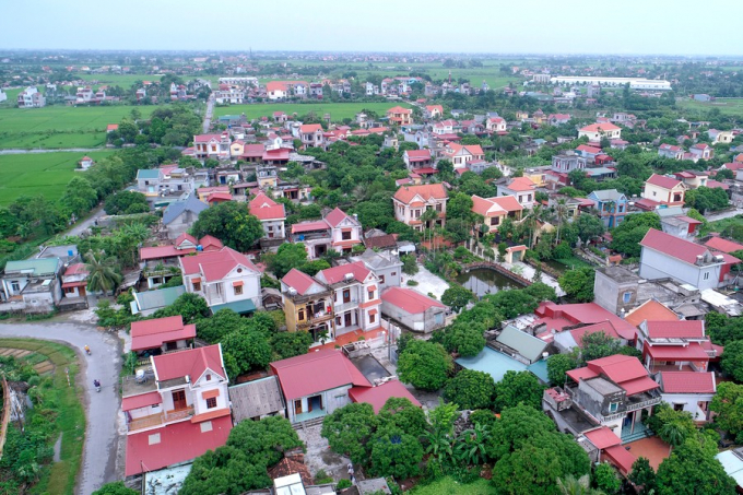 View from above of Ninh Giang (Hai Duong province), a new rural district recognized recently.