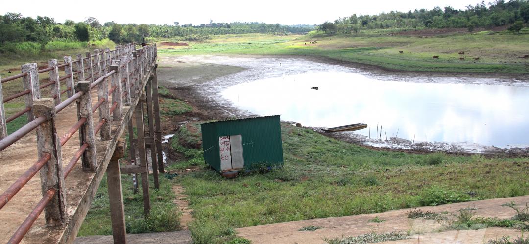 Many reservoirs in the Central Highlands are now running dry due to drought. Photo: Quang Yen.