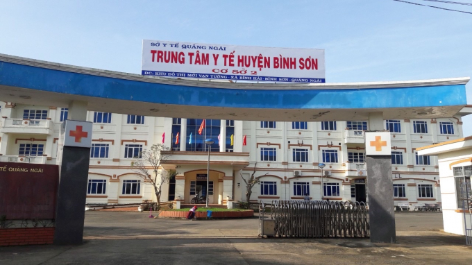 Trung tâm Y tế huyện Bình Sơn, nơi đang cách ly, điều trị cho bệnh nhân 419. Ảnh: L.K.