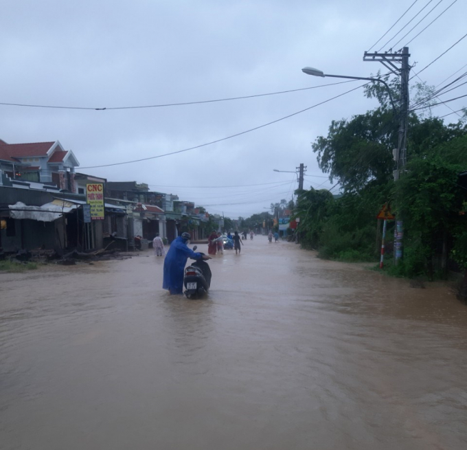 Nhiều địa phương dọc sông Vu Gia (huyện Đại Lộc, tỉnh Quảng Nam) bị ngập cục bộ. Ảnh: ST.