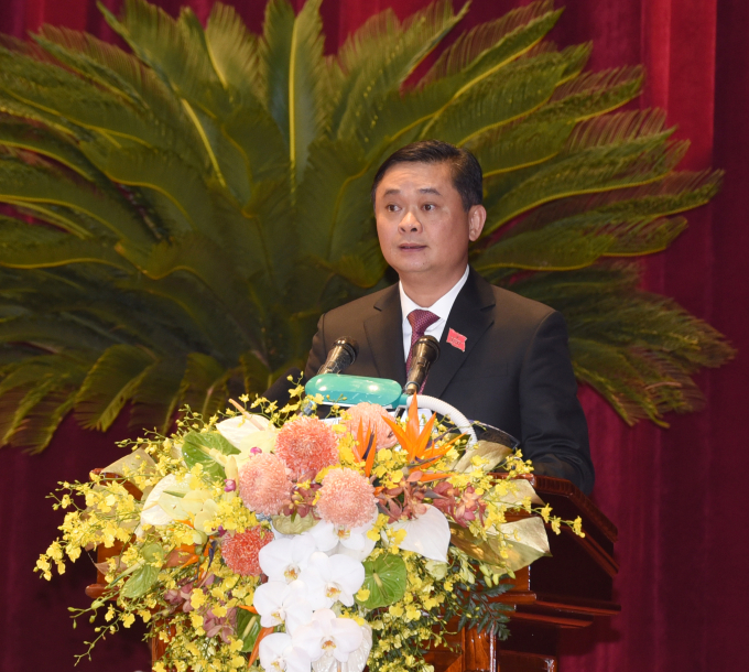 Bí thư tỉnh ủy Thái Thanh Quý nêu bật tình hình của tỉnh trong nhiệm kỳ qua và mục tiêu trong giai đoạn mới.