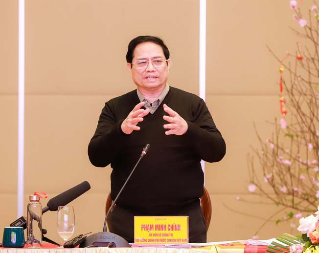Thủ tướng Phạm Minh Chính đã họp nghe báo cáo dự án cao tốc Bắc - Nam. Ảnh: BNA.