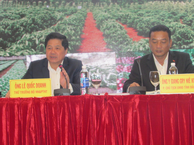 Thứ trưởng Bộ NN-PTNT Lê Quốc Doanh chủ trì Hội nghi đánh giá kết quả thực hiện Đề án phát triển sản phẩm Quốc gia cà phê Việt Nam chất lượng cao.