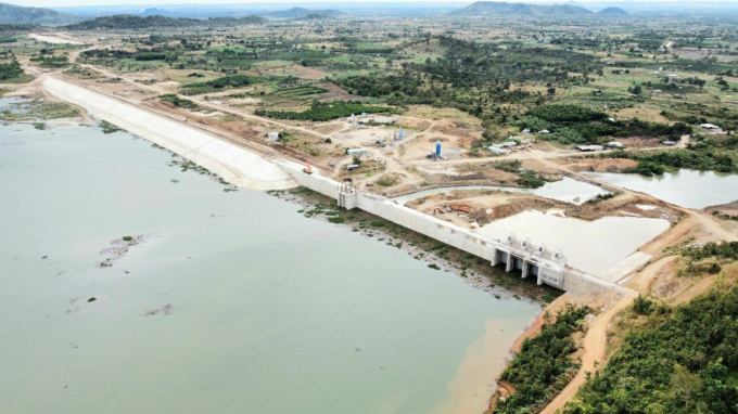 Hồ chứa nước Sông Lũy tỉnh Bình Thuận vượt tiến độ, tích nước sớm 6 tháng so với kế hoạch. Ảnh: Ngàn Phố.