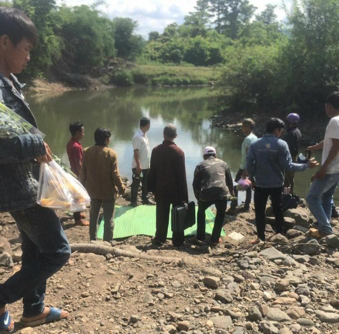 Khu vực suối làng Hek nơi 3 học sinh bị tử vong.