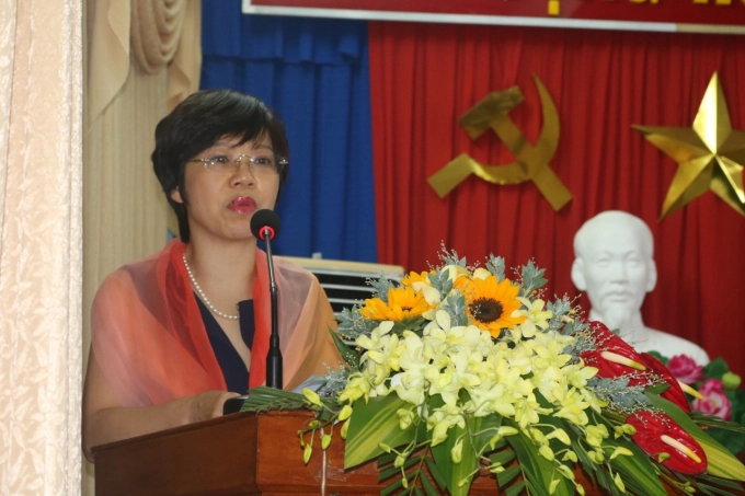 Ms. Nguyen Giang Thu, Deputy Director of Department of Science, Technology and Environment, said that the biotechnology program has achieved many positive results. Photo: KS.