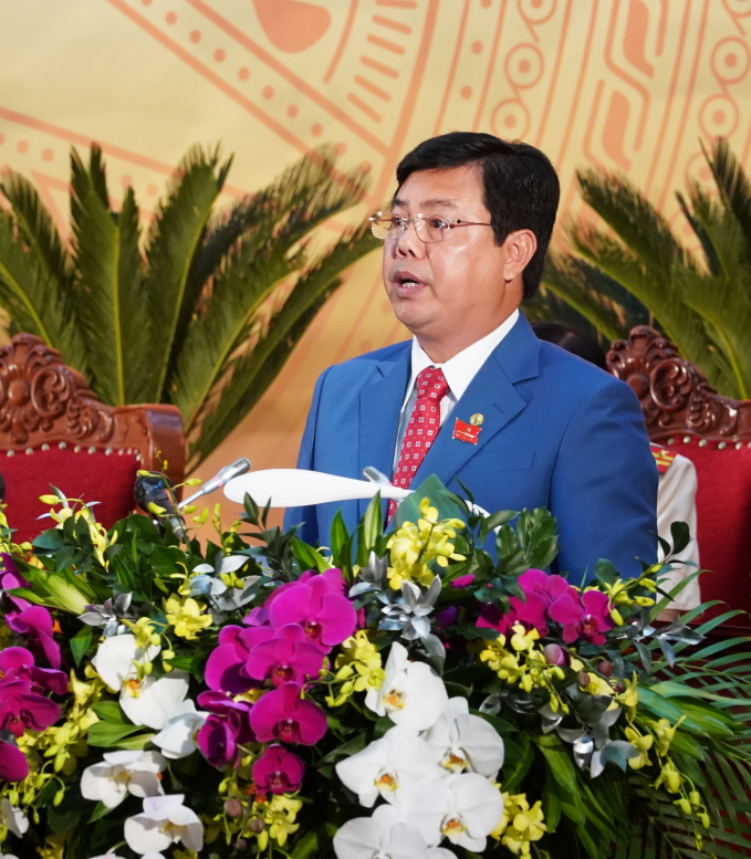 Ông Nguyễn Tiến Hải được bầu tái cử Bí thư Tỉnh ủy Cà Mau nhiệm kỳ 2020-2025. Ảnh: Đại hội cung cấp.