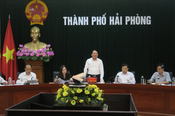 Ông Lê Khắc Nam - Phó Chủ tịch UBND TP Hải Phòng chủ trì Hội nghị. Ảnh: V.H.N.