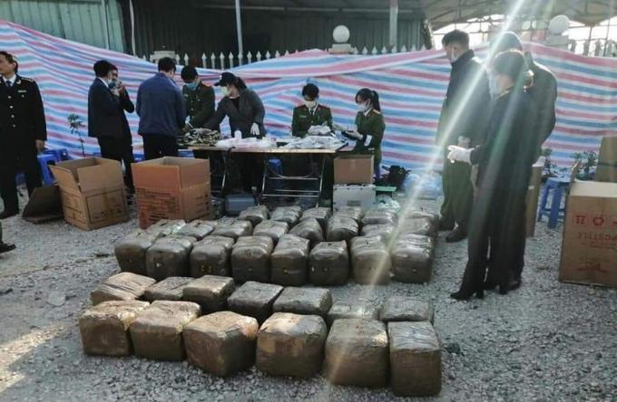 Gần 700kg ma túy cần sa được phát hiện tại cảng Hải Phòng. Ảnh: CAHP.