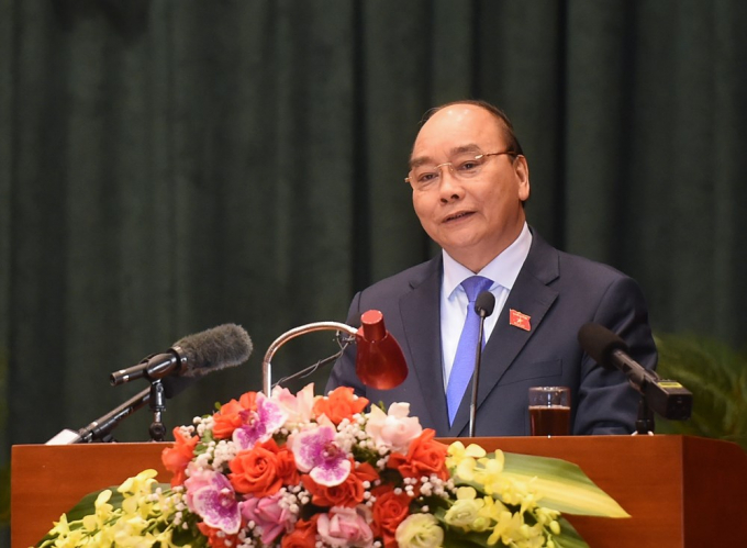 Thủ tướng Nguyễn Xuân Phúc bày tỏ tình cảm chân thành và lời cảm ơn sâu sắc tới đông đảo cử tri và nhân dân TP Hải Phòng. Ảnh: VGP.