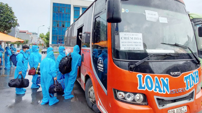Nhiều doanh nghiệp đã đón công nhân ngoại tỉnh trở lại làm việc trên cơ sở tuân thủ tuyệt đối quy định phòng chống dịch Covid-19 của tỉnh Bắc Giang. Ảnh: BBG.