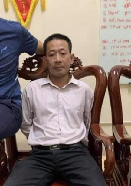 Nghi phạm Hải bị bắt giữ tại huyện Hưng Nguyên, tỉnh Nghệ An. Ảnh: Công an Hà Tĩnh.