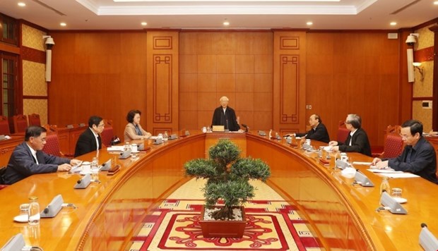Tổng Bí thư, Chủ tịch nước Nguyễn Phú Trọng phát biểu chỉ đạo cuộc họp Tiểu ban Nhân sự Đại hội XIII của Đảng. Ảnh: Trí Dũng/TTXVN.