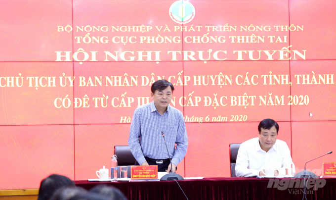 Thứ trưởng Bộ NN-PTNT Nguyễn Hoàng Hiệp: Chúng tôi lo lắng nhất, đó là các vụ vi phạm đê điều ngày càng tăng. Ảnh: Minh Phúc.