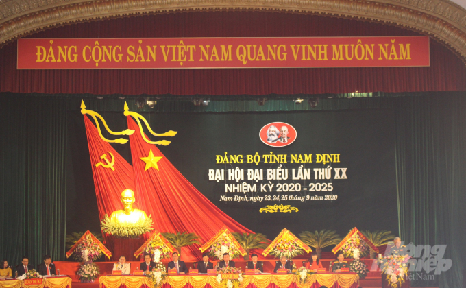 Đại hội Đại biểu Đảng bộ tỉnh Nam Định lần thứ XX, nhiệm kỳ 2020 - 2025 diễn ra từ ngày 23-25/9/2020. Ảnh: Mai Chiến.