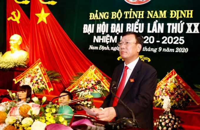 Ông Đoàn Hồng Phong tái cử Bí thư Tỉnh ủy Nam Định nhiệm kỳ 2020-2025. Ảnh: Nguyễn Long.