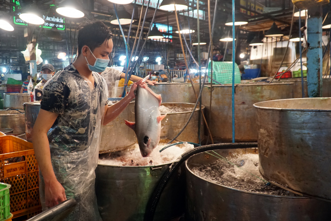 Kinh doanh tại chợ đầu mối Bình Điền (TP. HCM) trước khi thực hiện Chỉ thị 16. Ảnh: Nguyễn Thủy.