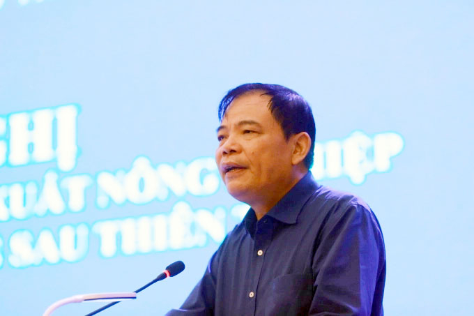 Bộ trưởng Bộ NN-PTNT Nguyễn Xuân Cường phát biểu kết luận tại Hội nghị. Ảnh: Định Nguyễn.