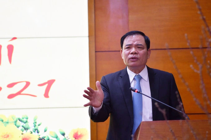 Bộ trưởng Nguyễn Xuân Cường đánh giá cao sự đồng hành và đóng góp quan trọng của các cơ quan thông tấn, báo chí vào thành tựu chung của ngành trong giai đoạn vừa qua. Ảnh: Lê Bền.