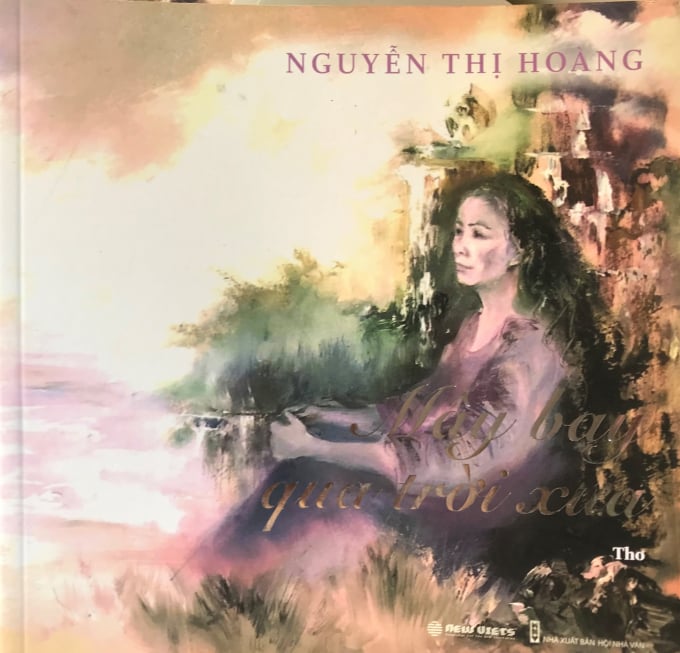 Bức tranh chân dung nữ tác giả Nguyễn Thị Hoàng được chọn làm bìa tập thơ vừa xuất bản.