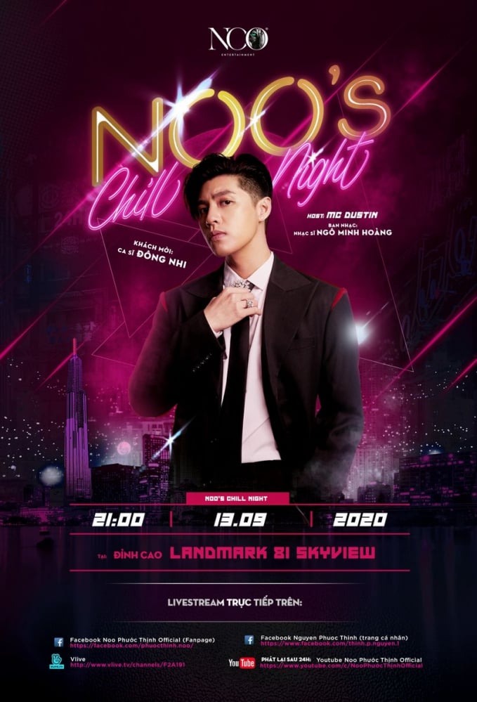 Ca sĩ Noo Phước Thịnh đầu tư lớn cho dự án 'Noo's chill night'.