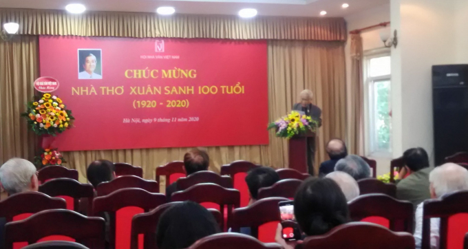 Hội Nhà văn VN tổ chức chúc mừng nhà thơ Nguyễn Xuân Sanh 100 tuổi cách đây không lâu. 
