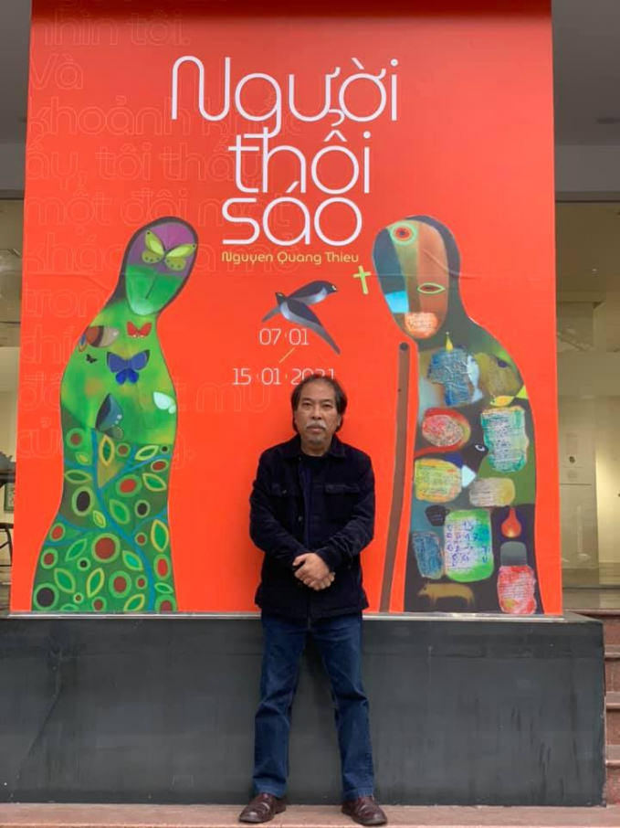 Nhà thơ Nguyễn Quang Thiều tổ chức triển lãm tranh cá nhân vào tháng 1/2021.
