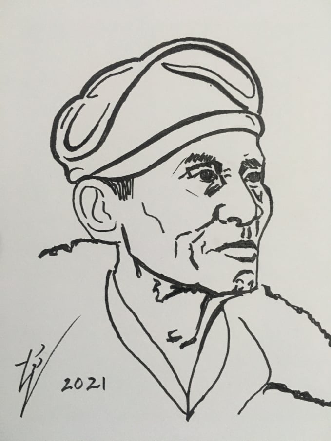 Nhà thơ Mô Lô Y Choi qua nét vẽ của họa sĩ Trần Trưởng.