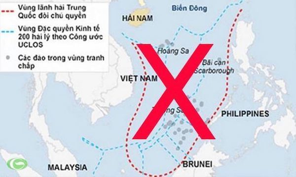 Bản đồ có đường lưỡi bò phi pháp do Trung Quốc tự vẽ trước sự phản ứng của Việt Nam và cộng đồng thế giới. Ảnh: Tư liệu.