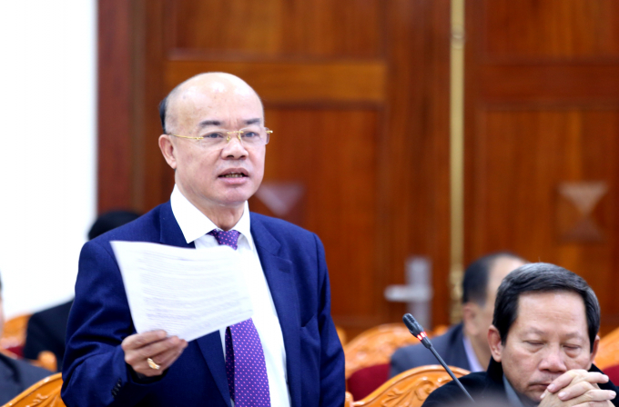 Ông Nguyễn Huy Đăng phát biểu tại Hội nghị phòng chống dịch cúm gia cầm và bệnh gia súc tại Hà Nội do Bộ NN-PTNT tổ chức vào sáng 13/2. Ảnh: Minh Phúc.