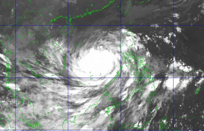 Tâm bão số 9 lúc 20h ngày 26/10 có sức gió mạnh cấp 13, giật cấp 15. Ảnh: Trung tâm Dự báo KTTVQG.