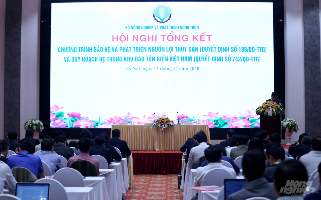 Hội nghị tổng kết Chương trình Bảo vệ và phát triển nguồn lợi thủy sản theo Quyết định 188/QĐ-TTg và Quy hoạch hệ thống khu bảo tồn biển Việt Nam theo Quyết định 742/QĐ-TTg. Ảnh: Minh Phúc.
