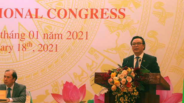 Đồng chí Hoàng Bình Quân, Ủy viên Trung ương Đảng, Trưởng Ban Đối ngoại Trung ương thông báo những nội dung lớn về công tác chuẩn bị Đại hội lần thứ XIII của Đảng.