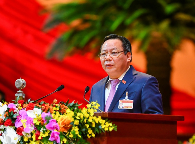  Phó Bí thư Thành ủy Hà Nội Nguyễn Văn Phong trình bày tham luận Đại hội XIII.