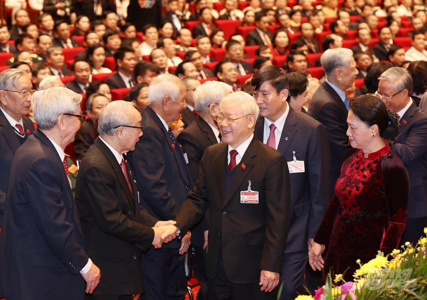 Tổng Bí thư, Chủ tịch nước Nguyễn Phú Trọng tại Đại hội XIII của Đảng.