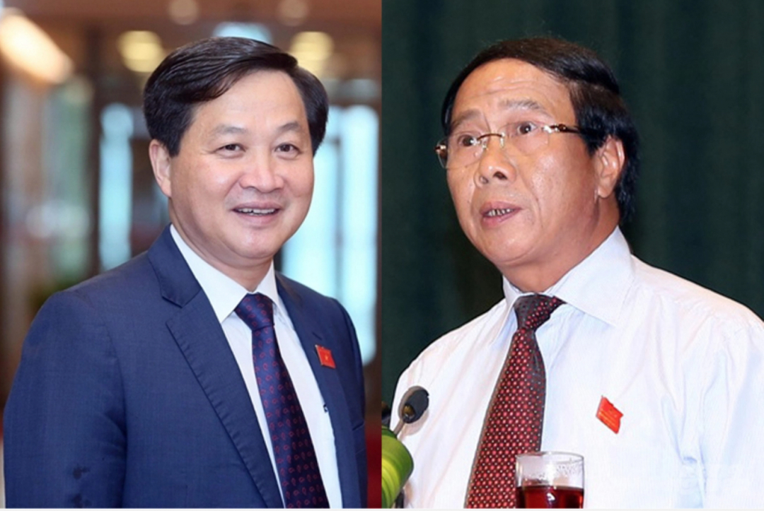 Ông Lê Minh Khái (trái) và ông Lê Văn Thành (phải) được Quốc hội phê chuẩn bổ nhiệm chức vụ Phó Thủ tướng. 