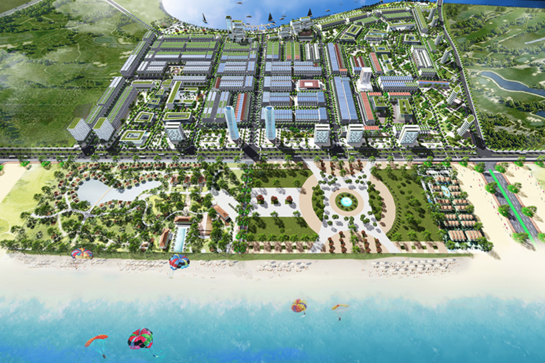 Phối cảnh siêu dự án Khu đô thị Ocean Park Vân Đồn theo quy hoạch.
